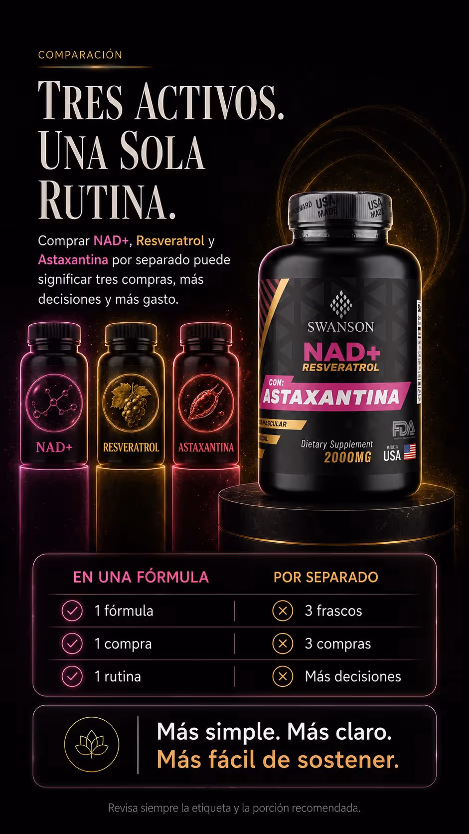 NAD+ RESVERATROL CON ASTAXANTINA 3